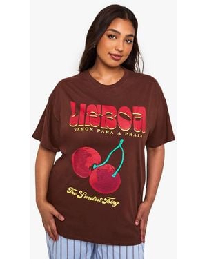 Boohoo Plus Lisbon Oversized T-Shirt - Red