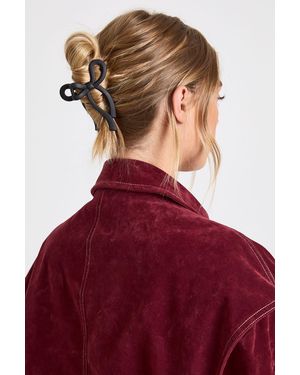 Boohoo Black Bow Detail Claw Clip - Rojo