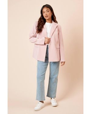 Dorothy Perkins Petite Tailored Seam Front Detail Blazer - Pink