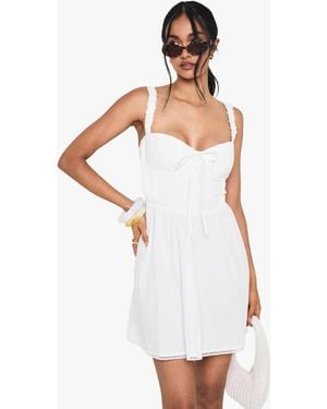 chinese dress ladies Everleigh milkmaid Sleeve Exposed Back Dress White L main image 0