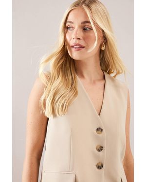 Wallis Petite Three Button Waistcoat - Natural