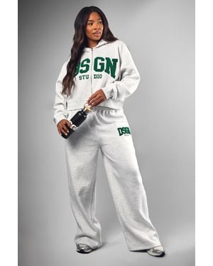 DSGN Studio Plus Applique Straight Leg Jogger - Grey