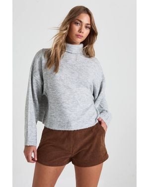 Boohoo Roll Neck Boxy Sweater - White
