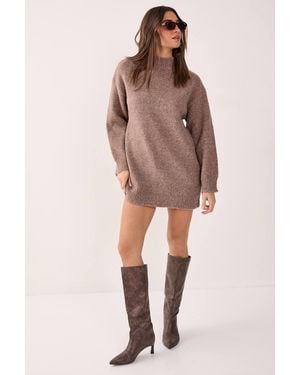 Nasty Gal (Az) Knitted Sweater Mini Dress - Natural