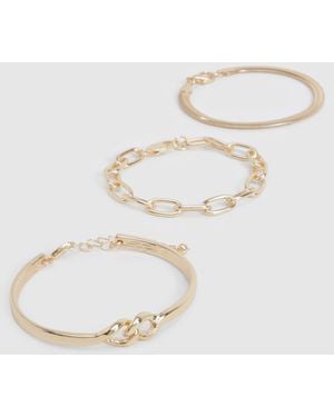 Boohoo Pack De 3 Pulseras De Cadena - Blanco