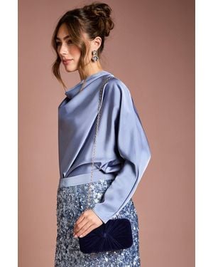 Coast Beaut Velvet Clutch Bag - Blue