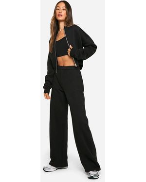DSGN Studio Tall 3 Piece Bomber Tracksuit - Black