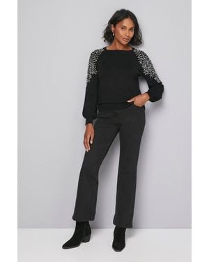 Wallis Embellished Shoulder Sweater - Black