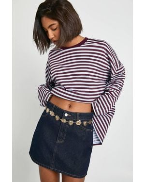 Boohoo Heart Western Detail Chain Belt - Blue