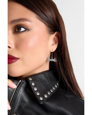 Boohoo Halloween Bat Detail Earrings - Black