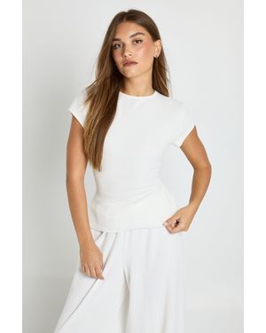 Boohoo Crinkle Rib Cap Sleeve Baby T-Shirt - White