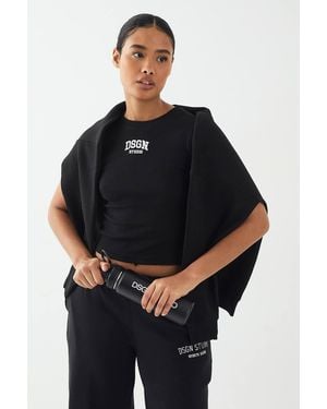 DSGN Studio Collegiate Embroidered Rib Baby Tshirt - Black