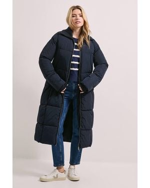 Dorothy Perkins Padded Knitted Collar Coat - Blue