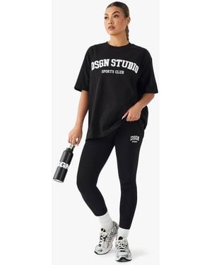 Boohoo Embroidered High Waist Legging - Black