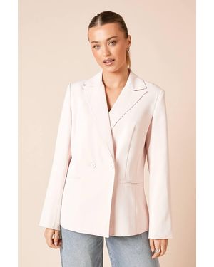 Dorothy Perkins Tailored Seam Front Detail Blazer - Pink