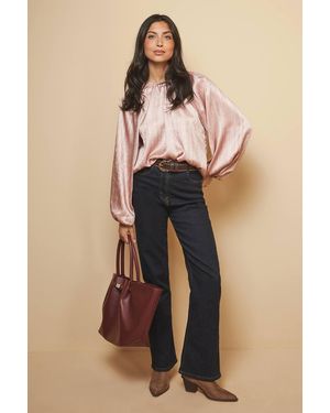 Wallis Shimmer Satin Blouse - Natural