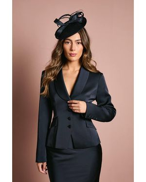 Coast Waisted Jacket With Satin Lapel - Black