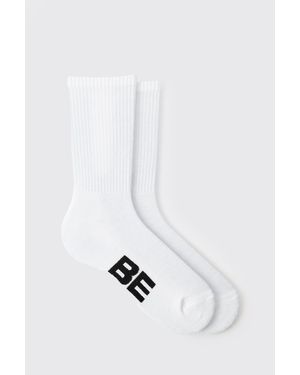 BoohooMAN Be Mine Hi Build Socken - Weiß