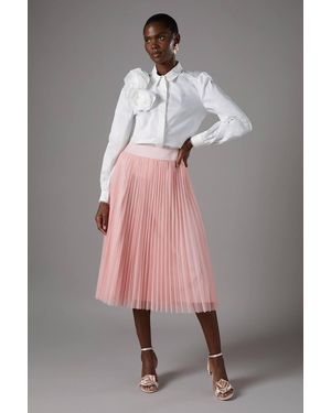 Coast Tulle Pleated Skirt - Pink