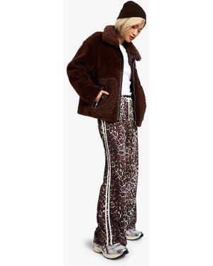 Boohoo Leopard Print Stripe Side Wide Leg Trouser - Multicolor