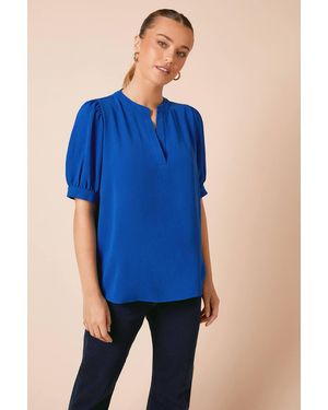 Dorothy Perkins Puff Sleeve Overhead Shirt - Blue