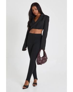 Boohoo Ponte Stirrup Legging - Black