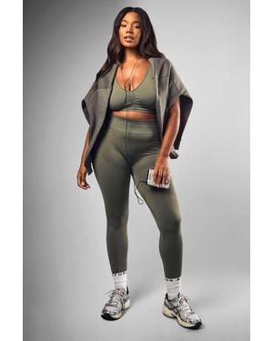 Boohoo Plus Premium Sculpt Seamless Bum Scrunch Legging - Gray