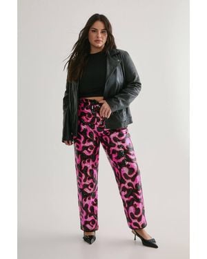 Nasty Gal Plus Western Sequin Trouser - Red