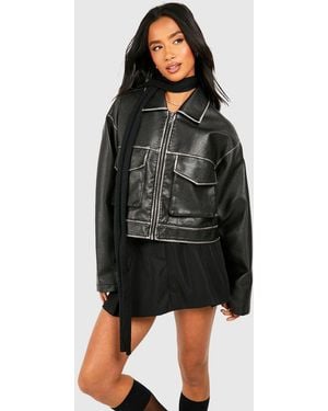 Boohoo Petite Utility Pocket Asymmetric Skort - Black
