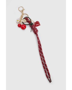 Boohoo Cherry Heart Bag Charm - Red