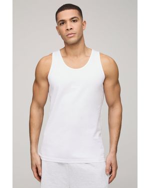 BoohooMAN Man Basic vesttop - Weiß