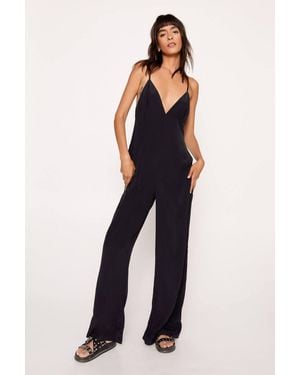 Nasty Gal Strappy Back Detail Relaxed Jumpsuit - Blue