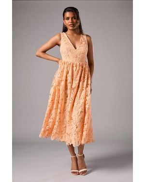 Coast Petite Lace Midi Dress - Gray