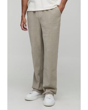 Boohoo Tall Relaxed Fit Textured Faux Suede Pants - Grey