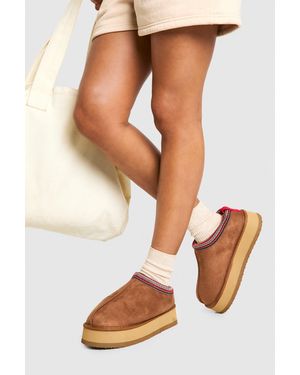 Boohoo Sandalias Mule Con Plataforma - Marrón