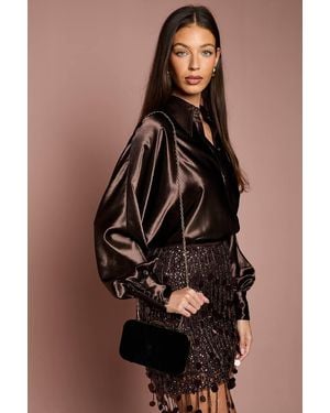 Coast Beaut Velvet Clutch Bag - Black