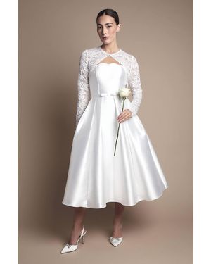 Coast Lace Long Sleeve Wedding Bolero - Brown