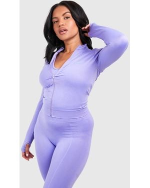 Boohoo Plus Dsgn Studio Seamless Zip Through Jacket - Purple