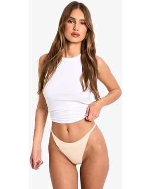 Boohoo Bonded No Vpl G String - White