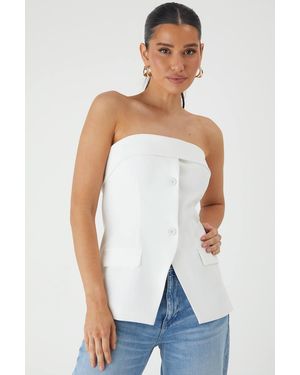MissPap Tailored Bandeau Top - White