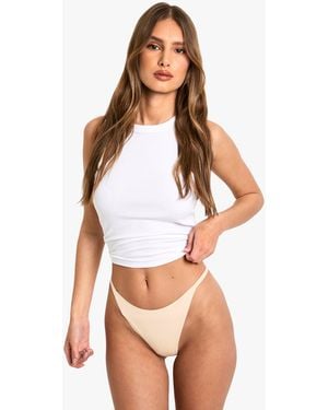Boohoo Bonded No Vpl G String - White