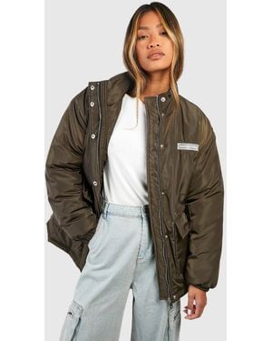 Boohoo Pocket Detail Parka - Brown