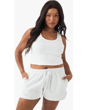 DSGN Studio Plus Embroidered Sweat Shorts - White