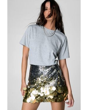 Nasty Gal Disc Sequin Ombre Mini Skirt - Blue