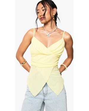 Boohoo Camisola De Malla Cruzada - Amarillo