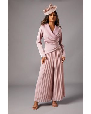 Coast Petite Tailored Pleat Trouser Jumpsuit - Pink