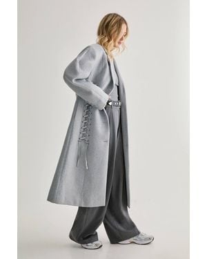 Nasty Gal Premium Corseted Detail Coat - Gray