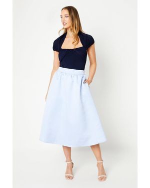 Coast Satin Full Midi Skirt - White