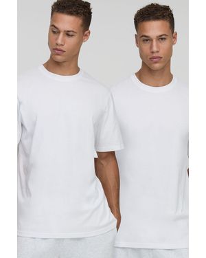 Boohoo Pack De 2 Camisetas Tall Básicas - Blanco