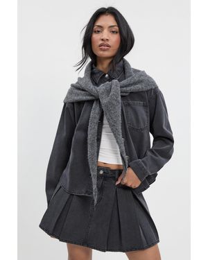 Boohoo Denim Shirt - Grey